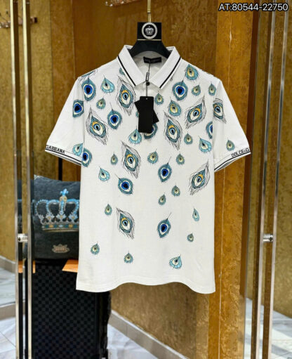 Polo DOLCE bản cotton dệt cao cấp phối họa tiết cao cấp